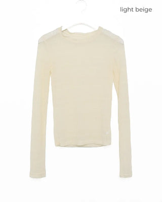 Patterned sheer layered long-sleeved T-shirt