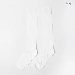 See-through ribbed long socks