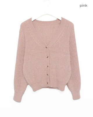 Angora V-neck cardigan