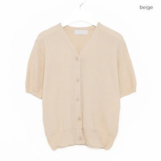 V-neck knit cardigan