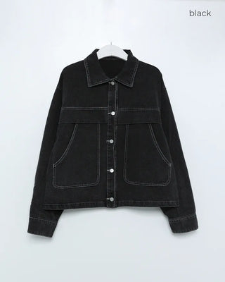 Pocket Color Denim Jacket