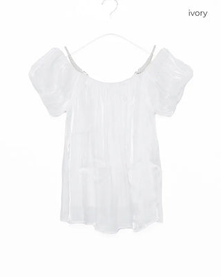 Pearl puff blouse