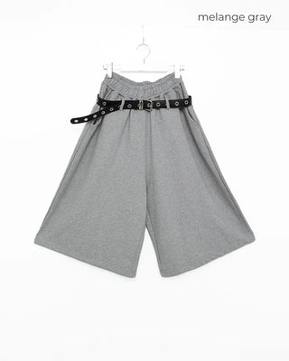 Belted wide sweat Bermuda shorts