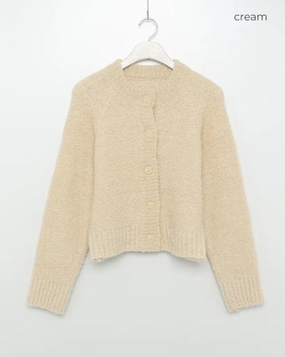 Bouclé Raglan Sleeve Cardigan