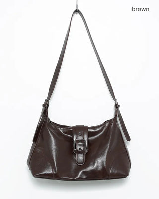 Buckle Leather Shoulder Bag