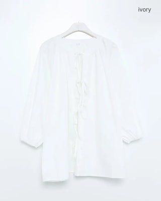 Ribbon Open Oversized Blouse