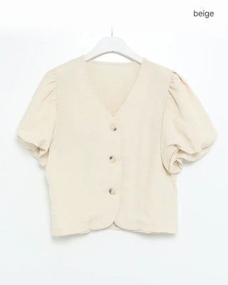 V-neck linen summer jacket
