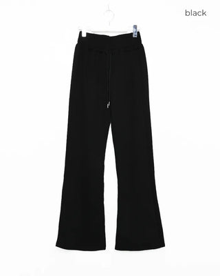 Elastic waist bootcut pants
