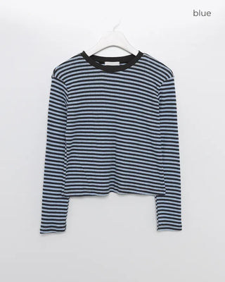 Striped simple long-sleeved T-shirt