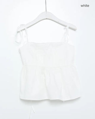 Cotton ribbon strap camisole