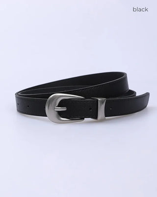 Round silver buckle belt