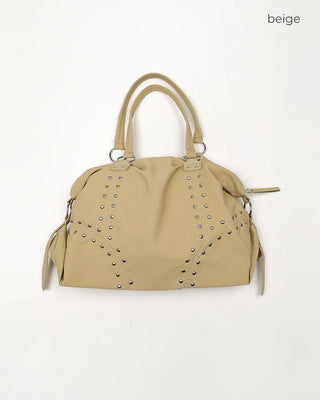 Double rivet line shoulder bag