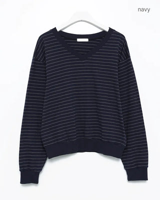 V-neck double border pullover