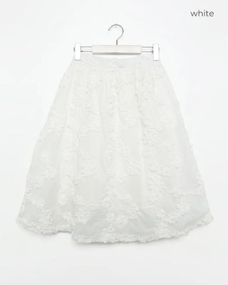 Flower lace midi skirt