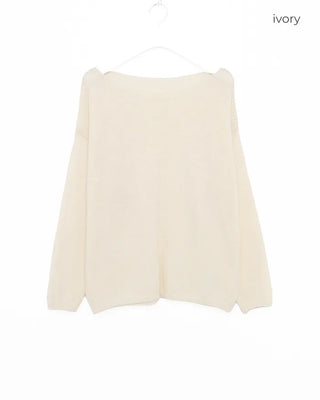Boat neck loose fit knit