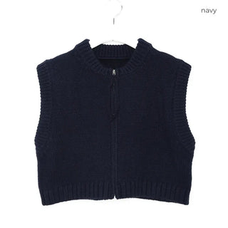 Zip-up knit vest