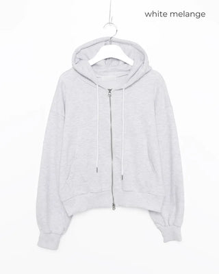 Double-zip cropped hoodie