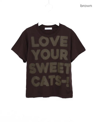 Full lettering semi-cropped T-shirt
