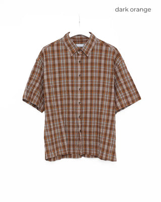 Checkered short-sleeved T-shirt