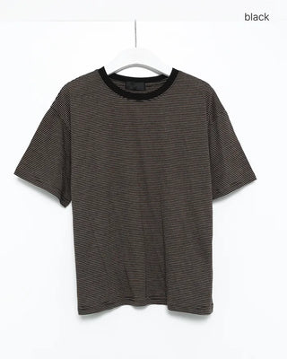 Thin striped short-sleeved T-shirt