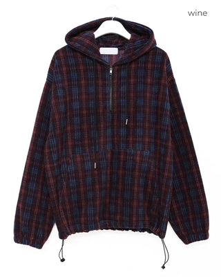 (Unisex) Lulu Check Fleece Hood
