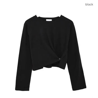 Side Button Long Sleeve T-Shirt
