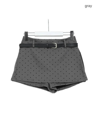 Polka dot mini skirt pants