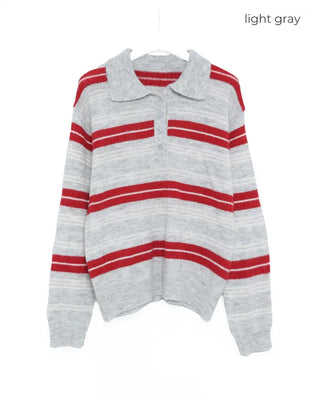 Striped long-sleeved knit