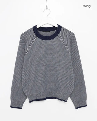Striped round neck knit