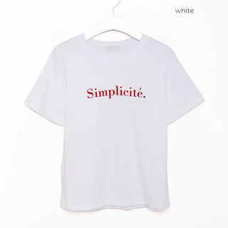 Simple lettering short-sleeved T-shirt