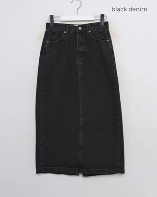 Denim long skirt