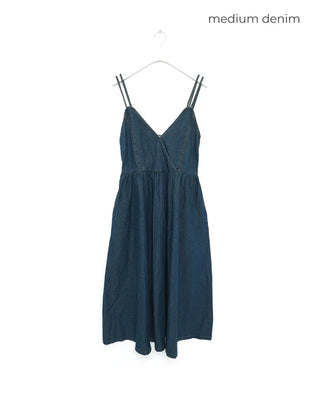 Smoked denim long dress
