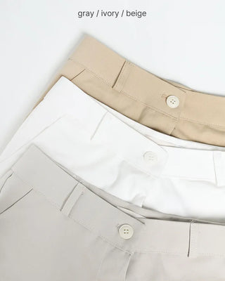 Button cotton shorts