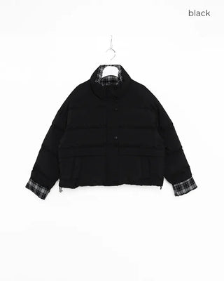 Checked two-tone down jacket