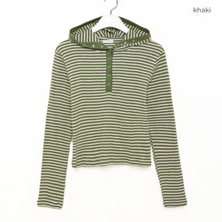 Striped button-down T-shirt