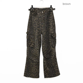 Leopard cargo pants