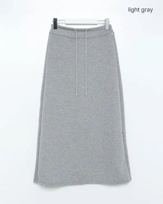 Simple elastic waist sweat maxi skirt