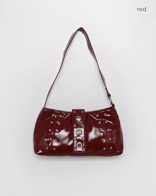 Square studded shoulder bag