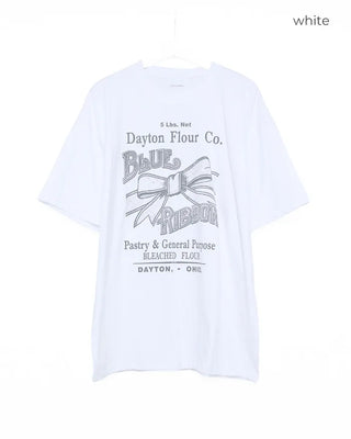 Western Ribbon Print Big Half T-Shirt