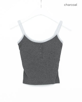 Lace button camisole