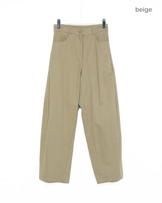 Cotton panel wide slacks