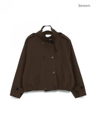 High-neck half trench jacket