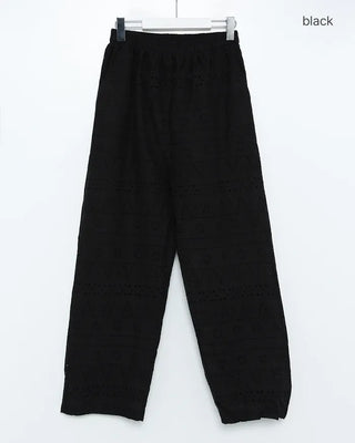 Flower Punching Wide Easy Pants