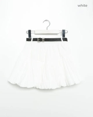 Elastic waist balloon mini skirt