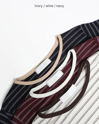Round neck striped T-shirt