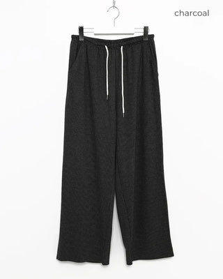 Rib-knit wide-leg easy pants