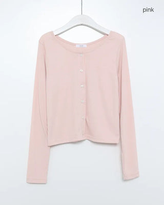Semi-Closet Fit Round Neck Cardigan