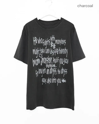 Alphabet Lettering Half T-Shirt