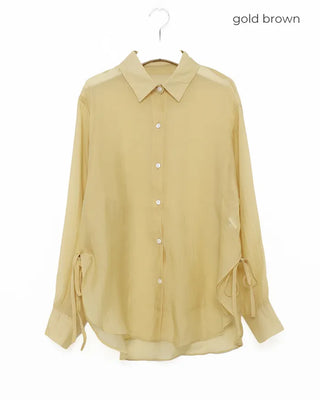 See-through side ribbon shirt