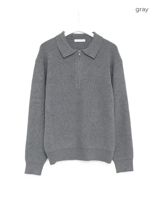 Half-neck zip-up collar knit